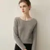 Nuevo Suéter de Punto para Mujer Otoño/Invierno 100% Cachemira Pura, Sencillo y Versátil, Cuello Redondo con Lentejuelas, Top Suave y Acogedor