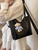 Bolsa Tote de Grande Capacidade Estilo Coreano Feminina Lançamento Moda Versátil Bolsa de Mão Bolsa de Ombro Única Simples de Nicho para Mulheres 2025 Primavera