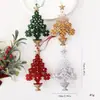 Adornos para árbol de Navidad de flores acrílicas, colgantes brillantes calados para árbol de Navidad, adornos colgantes decorativos para árbol de Navidad, en stock