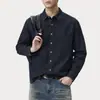 Camisa de mezclilla estilo workwear retro americano 2026, estilo old money, prenda exterior de alta gama para hombre, corte holgado, versátil, camisa casual de manga larga