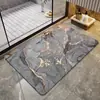 Alfombra de Baño de Lujo Estilo Tinta Dorada, Absorbente de Agua, Secado Rápido, Alfombrilla Antideslizante para Entrada y Puerta de Baño, Alfombra Resistente a Manchas