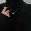 Colares Quadrados de Encaixe Duplo para Mulheres, Design de Nicho, Corrente Clavicular de Luxo Leve, Corrente Simples Personalizada para Suéter