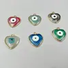 Acessórios de joia de Olho de Diabo de cerâmica pulseira colar chaveiro pingente de coração de pêssego transparente de duas cores com óleo pingando fábrica