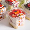 Caixa Quadrada para Bolo Mousse Tiramisu de Leite de Soja Mil Camadas Embalagem Transparente Descartável Copo para Iogurte Espesso com Farelo de Madeira