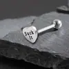 Piercing de Língua Feminino Transfronteiriço Kt Gato Língua Parafusada Unha Doce, Compacto e Fofo Margarida Borboleta Coração de Aço Inoxidável