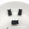 Oso blanco y negro de dibujos animados para bebé Camelia accesorios de resina diy carcasa de teléfono móvil flor para zapato material para accesorios para el cabello parche