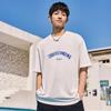 Verão divertido estampado manga curta camiseta masculina all-match gelo seda cool hong kong sabor solto meia manga top branco do casal