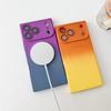 Funda para Teléfono Móvil Magnética de Succión con Sensación de Piel Cuadrada Degradada Adecuada para Iphone17Promax Apple 16 Suave 15 Película para Lente 14
