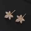 Arete de hoja de arce con diamantes completos, nuevo furor de red, para mujer, estilo japonés y coreano, pendientes de temperamento simples y elegantes, pendientes al por mayor