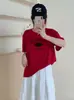 Camiseta de Algodón Copo de Nieve de Verano, Cuello Redondo, Corte Ajustado, Mangas Cortas Versátiles, Venta Directa de Fábrica
