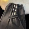 Jeans Feminino Grosso de Perna Reta com Forro de Lã Novo Estilo Outono/Inverno 2025 Petite Perna Larga Algodão Acolchoado Cintura Elástica Calças de Outono e Inverno