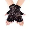 Mangas de Protección Solar Transfronterizas Verano Largas Halloween Mangas para Brazos Encaje Elegante Finas Mujeres Conducir Transpirables Guantes sin Dedos