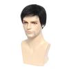 Comércio Exterior Europeu e Americano peruca masculina cabelo real cabelo curto preto oblíquo franja cabelo humano mecanismo peruca para homens