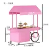 Carrinho de Feira Móvel de Ferro para Exterior Carrinho de Flores Carrinho de Mercado Noturno Carrinho de Feira Móvel Prateleira de Exposição Carrinho de Refeição