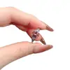 Anel Oval Laranja em Pó Pedra Principal Folha Floral Diamante Acentuado para Mulheres Luxo Leve Retro Banquete Diário Temperamento Joia Decorativa para Mãos Femininas