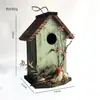 Pared de Productos Nuevos Transfronteriza Casa para Pájaros Montada en Pared Madera Maciza Exterior Nido de Pájaros para Jardín Decoración de Patio Nido de Pájaros Artesanías de Madera Adorno Colgante