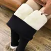 Leggings de terciopelo de cordero engrosados con forro polar transfronterizos para mujer, otoño e invierno, mallas de buena cintura, pantalones cálidos, invierno 2019