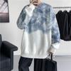 Suéter Tie-Dye Flor de Caju Masculino Inverno Ins Design de Suéter Trendy Nicho plus size Solto Gola Redonda