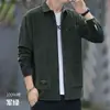 Camisa larga de pana juvenil para hombre, estilo Hong Kong para otoño e invierno, chaqueta camisa casual de trabajo, top en negro