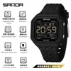 Reloj Multifuncional Sanda Ocio al Aire Libre Estudiante Luminoso Doble Hora Resistente al Agua Cronometraje Cuadrado Reloj Electrónico