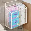 Estante de Pared para Dormitorio Estante de Almacenamiento para Habitación Artefacto Superior con Almohadilla Cesta Colgante de Mesita de Noche Estante de Metal Montado en Pared