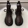 Botas Martin Estilo Británico Mujer 2026 Moda Otoño/Invierno Versátiles Calientes con Felpa Botas de Algodón Suela Gruesa Elevadoras Antideslizantes Botines