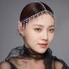 Cadena para el cabello de perlas de explosiones de AliExpress Cadena para la frente con flequillo versátil de alta gama Cadena para el cabello de novia europea y americana