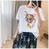 Camiseta C01 tamanho G regular feminina especial para corpo gordo 300kg gorda mm pode usar camiseta de manga curta estampada coreana versão coreana