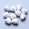 Decalque em Forma de Coração Cerâmica Colorida Furo Médio Contas de Cerâmica Estilo Chinês Artesanal Acessórios DIY Acessórios para Pulseira Colar Material