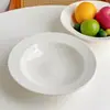 Exportação de mercadorias de saldo de comércio exterior prato de sobremesa original prato de massa prato de cerâmica branco puro prato de bife ocidental prato de frutas doméstico prato de pratos frios