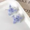 Verano azul leche ~ aretes súper de hada dulces y frescos aretes de flor con cuentas azul bebé aretes al por mayor