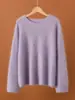 Suéter de malha redondo sem costura escovado para mulheres, macio e quente, design de peça única sem costura, camada base slim fit para outono e inverno