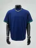 Camiseta Masculina de Manga Curta Estilo Verão Americano Marca Tendência Estilo Hong Kong Gola Redonda Simples Casual Solta Versátil Top Moda Masculina Tendência