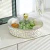 Plato Redondo Transparente para Frutas con Tapa de Plástico PET para Escritorio, Snacks, Artículos Varios, Organizador, Plato Pequeño, Encimera de Hotel, Bandeja de Té