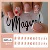Base de Maquillaje Color Blanco Francés Bordes Blancos Uñas Portables Bola de Brillo Rojo Uñas de Atmósfera Festiva Parches de Uñas Románticos Transfronterizos