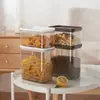 Caja Sellada Rectangular Transparente Doble Espada con Tapa de Plástico Comercial de Gran Capacidad para Alimentos Almacenamiento Sellada con Cuchara para Granos de Café