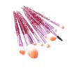 Kit de 10 pincéis de maquiagem transfronteiriço, cabo de cristal com lantejoulas, pincel de fibra para rosto e olhos, ferramentas de beleza coloridas