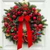 Decoraciones de Navidad 50CM Corona de Navidad 2.7m Guirnalda de Navidad Decoración de puerta Colgante de puerta Colgante de pared 80cm Corona de Navidad