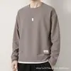 Moletom Waffle Knit Falso Duas Peças Tendência para Homens Primavera/Outono 2023 Jovem Solto Gola Redonda Manga Longa Camiseta para Homens 1