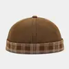 Chapéus de Sarja para Homens e Mulheres, Chapéus de Proprietário Xadrez Lavado, Chapéus Bucket Simples Estilo Japonês e Coreano, Marca Tendência Vintage Desgastado