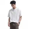 Camiseta de Manga Curta Estilo Old Money Verão 2026 para Homens, Gola Redonda de Verão Falsa Duas Peças Solta Casual Meio Zíper