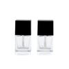 Directo de fábrica botella cuadrada de 10 ml con tapa negra y aplicador de pincel para base de maquillaje botella de corrector botella de muestra portátil para viaje