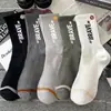 Calcetines para Hombre Zhuji, Calcetines Gruesos de Media Caña para Hombre de Otoño e Invierno, Calcetines Largos con Letras, Anti-Olor, Absorbentes de Sudor, Transpirables, Calcetines Deportivos Modernos para Hombre