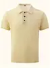 Nueva Camiseta de Verano Paul Manga Corta Manga Corta Malla de Alta Gama Seda Helada Camiseta de Manga Corta Camisa para Hombre Cuello de Camisa Verano Color Sólido