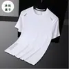 Camiseta de Verano de Seda Helada de Manga Corta para Hombre, Secado Rápido, Cuello Redondo, Holgada, Transpirable, Casual para Correr, Top para Entrenamiento de Fitness