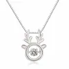 Regalo de Navidad: Collar elegante con colgante de ciervo Mori para mujer, de plata con forma de corazón palpitante, con cadena para clavícula.