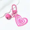 Llavero Colgante de Campana de Corazón Acrílico Creativo Pequeño Fresco Forma de Corazón Cadena Colorida Accesorios Accesorios para Bolsa de Auriculares