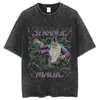 2025 Nuevo Modelo Comercio Exterior Marca Independiente Holgada y Cómoda Retro Y2K Anime Unisex Camiseta Lavada Adulto Camiseta Corta