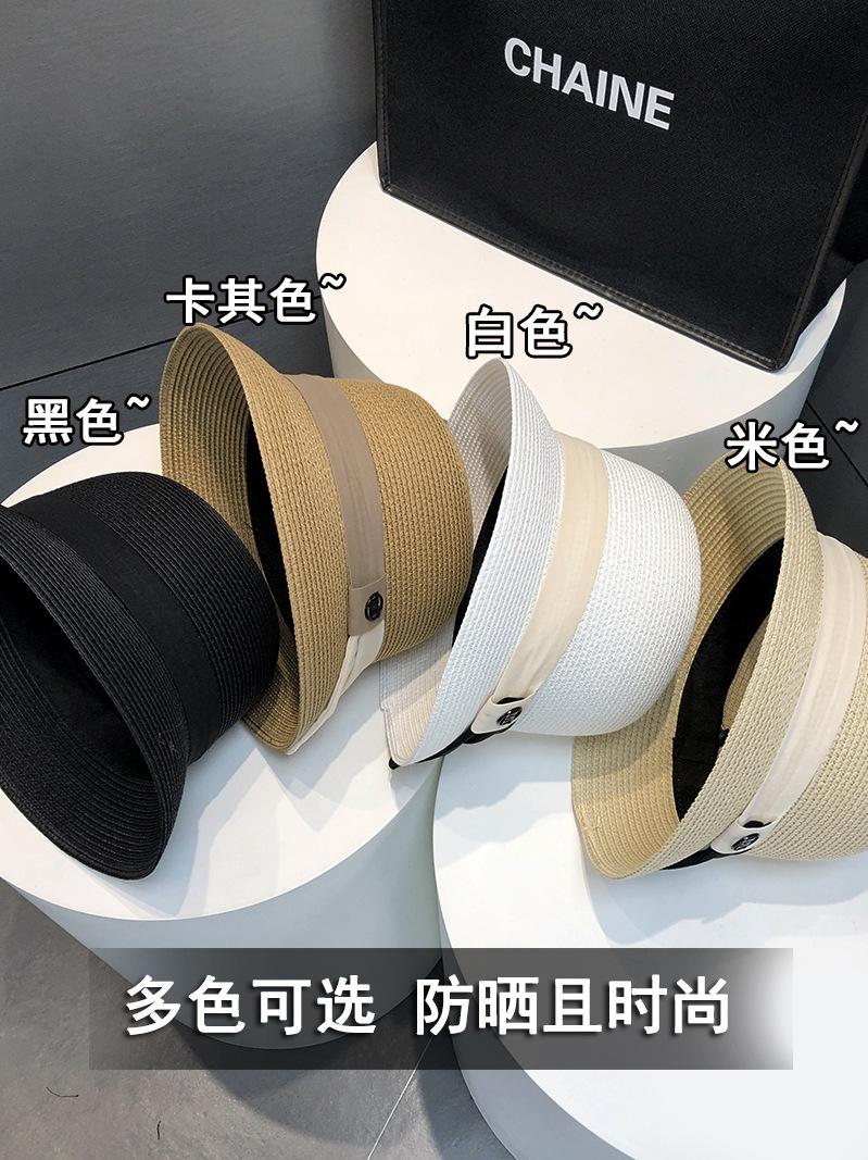 日系草帽女夏季出游海边洋气礼帽法式英伦遮阳防晒M标渔夫太阳帽