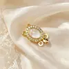 Cuentas de Concha de Cobre Chapadas en Oro de 18 Quilates Materiales para Pulseras y Collares DIY, Broche de Perla, Materiales DIY de Perla